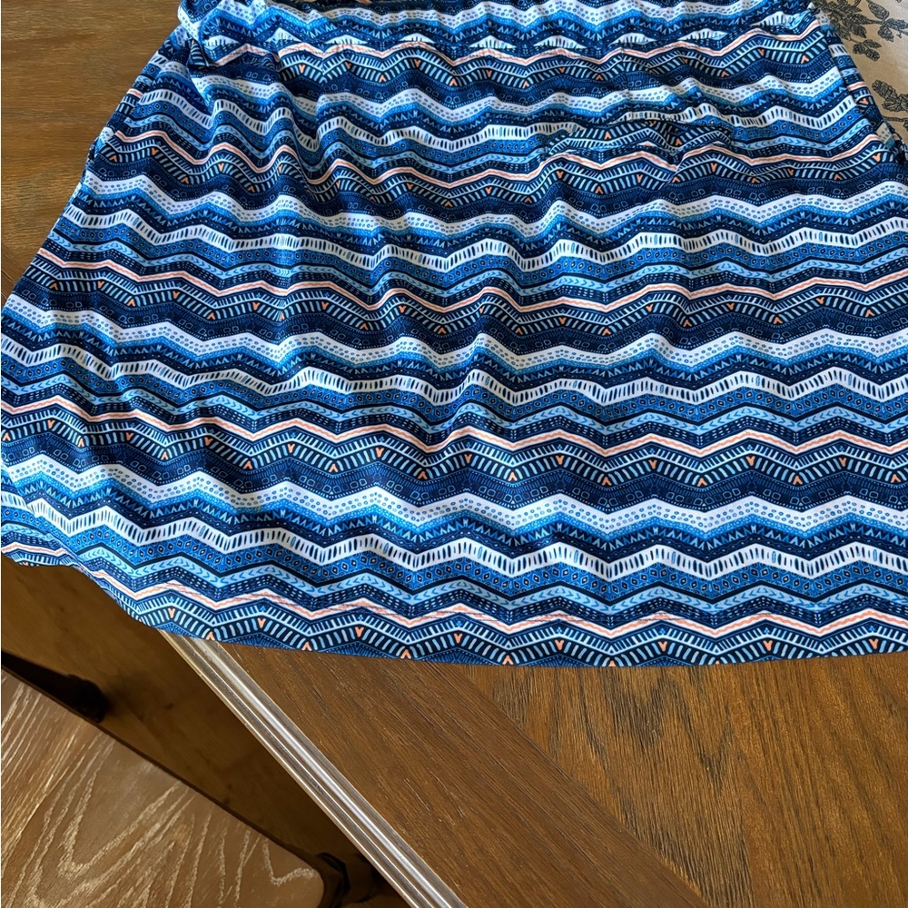 Vibrant Blue Zigzag Golf Skort